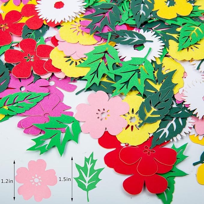 200 Pcs Wildflower Party Confetti - Daisy Party DéCor - Floral Botanical Table Scatter For Colour Clash Wedding - Bridal,Baby Shower,Birthday Party Decorations
