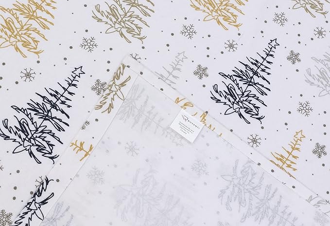 RUVANTI Flannel Sheets California King Size - 100% Cotton Brushed Cal King Bed Sheets Set - Deep Pockets 14 Inches - All Seasons Breathable & Extra Soft - Warm & Cozy, 4 Piece, Christmas Tree