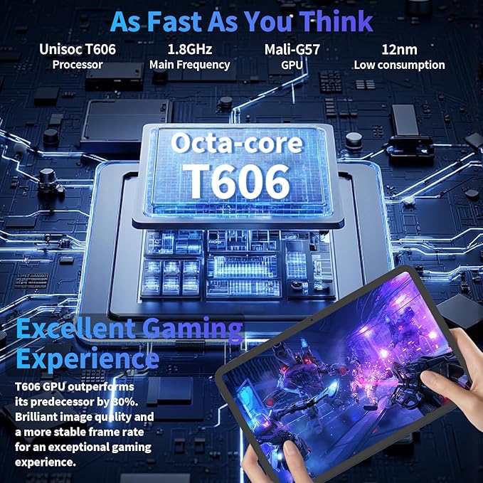 Relndoo Android Tablet, 10.1 inch Android 15 Tablet with Keyboard, 24GB+256GB+2TB Expandable, 2 in 1 Tablets with Keyboard Case Mouse Stylus, Gemini AI, 8-core, 8000mAh, 5G WiFi, GMS,GPS (Silver)