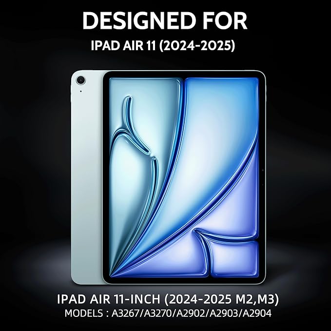 Peslv 360° Privacy Screen for iPad Air 11 Inch 2024/2025 (M2/M3, 6th/7th Gen), Anti Glare Blue Light Spy Filter Private Cover, High Sensitive Bubble-Free Easy Install Black Security Protector