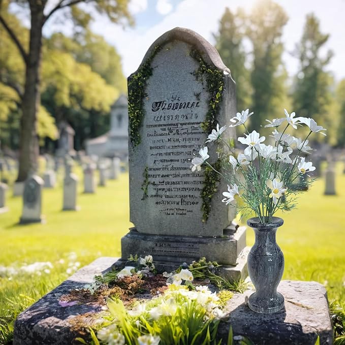 Cemetery Vases for Grave Decorations,Natural Granite Flower Vases for Cemetery. (1)