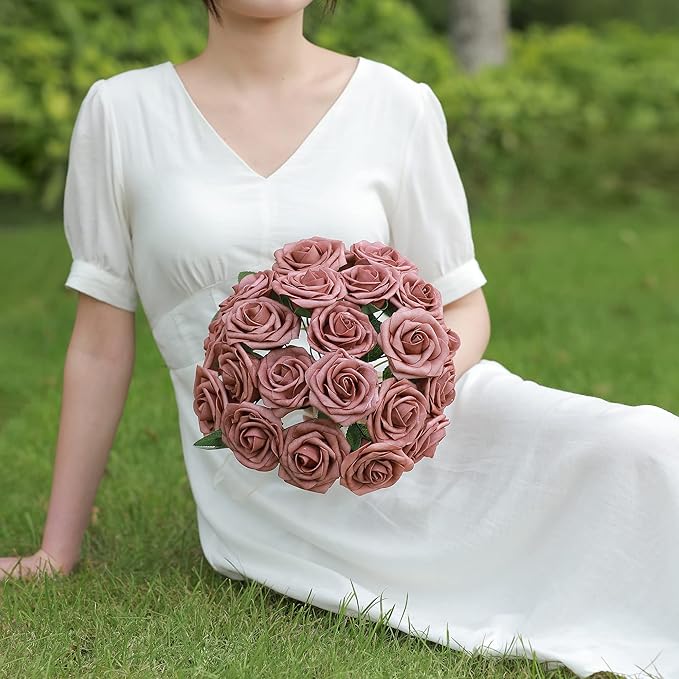 Artificial Flowers Combo, Fake Flowers for DIY Tables Centerpieces Baby Shower Bridal Shower Wedding Bouquet Arrangements Party Candle Holder Cake Decor Flower Home Decorations