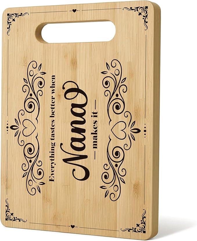 Nana Cutting Board Chopping Board, Nana Gifts from Grandkids, Best Nana Gifts, Gifts for Nana, Grandma Kitchen Gifts, Nana Grandma Decorative Bamboo Cutting Board for Kitchen