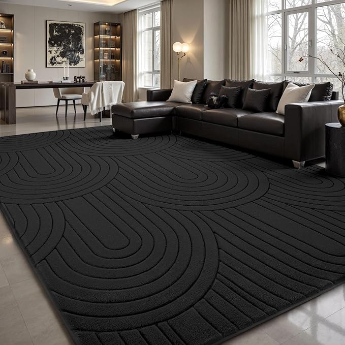 Sour Lemon 6x9 Area Rugs for Living Room,Soft Large Area Rug Modern Annualrings Rugs Machine Washable Area Rug,Non-Slip Rug Carpet for Bedroom Under Dining Table Home Office Decor