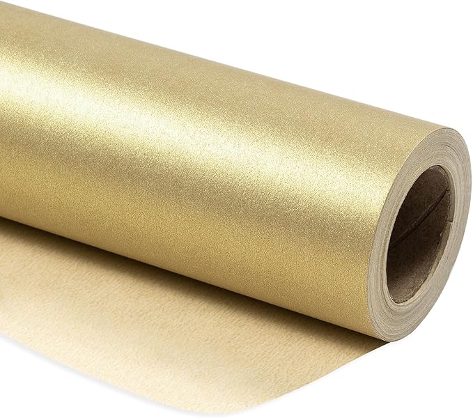 RUSPEPA Gold Matte Wrapping Paper, Jumbo Roll, Mint Green Solid Color Pearly-luster Paper Perfect for Wedding, Birthday, Valentine's Day, Christmas, Baby Shower, DIY Bouquet, 30 Inches X 32.8 Feet