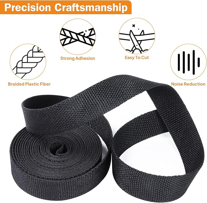 FOURUB 2:1 Ratio Flat Heat Shrinkable Braided Sleeving,Electrical Insulating Tubing,Durable Automotive Fabric Harness Shrinking Sheath (1/4"-30ft)
