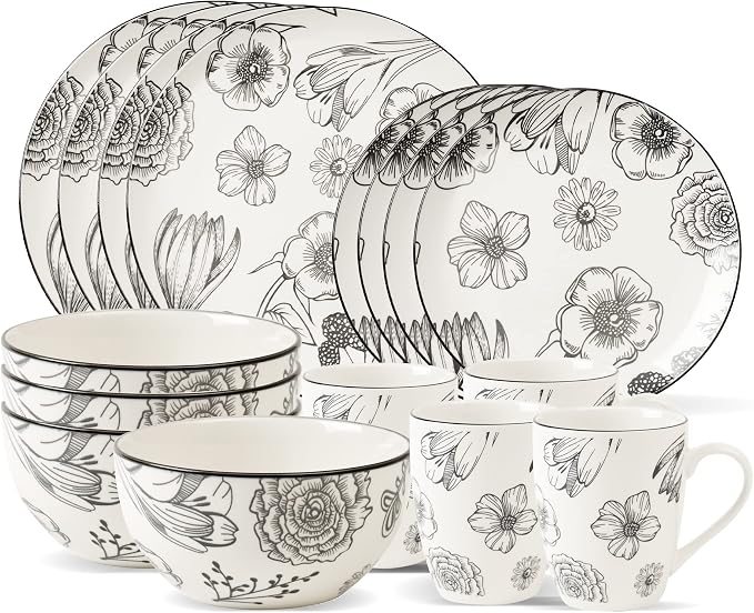Safdie & Co. Porcelain Dinnerset 16 Piece Porcelain Bouquet