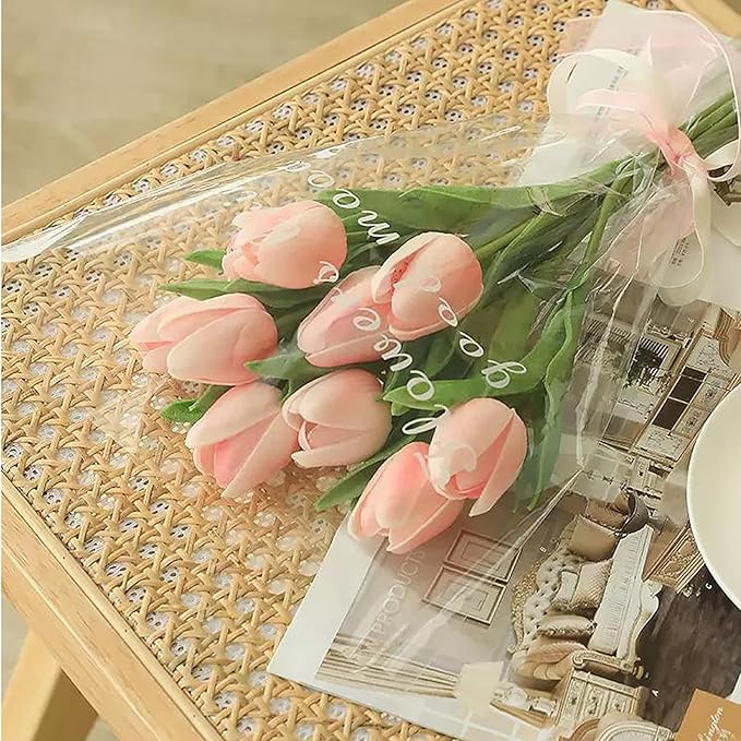 15PCS Artificial Tulips Flowers,Real Touch 14" Silk Fake Tulips,Bulk Fake Flowers,Faux Flowers,Artificial Flowers for Home Kitchen Office Dining Room Wedding Decorations (Colorful)