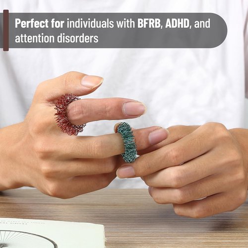 Mr. Pen Spiky Sensory Rings - 10 Pack Jewel Tones for Stress Relief | Fidget Toys for Anxiety & ADHD