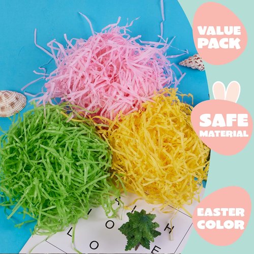 JOYIN Crinkle Cut Easter Grass - Recyclable Paper Shred Filler for Gift Wrapping & Party Decor | 280g (10 oz)