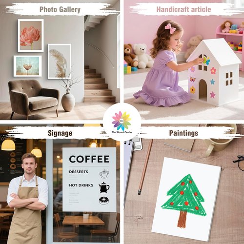 Mat Board Center | Acid-Free Foam Boards - Pack of 10, 9x12 Inch, 1/8" Thick, White