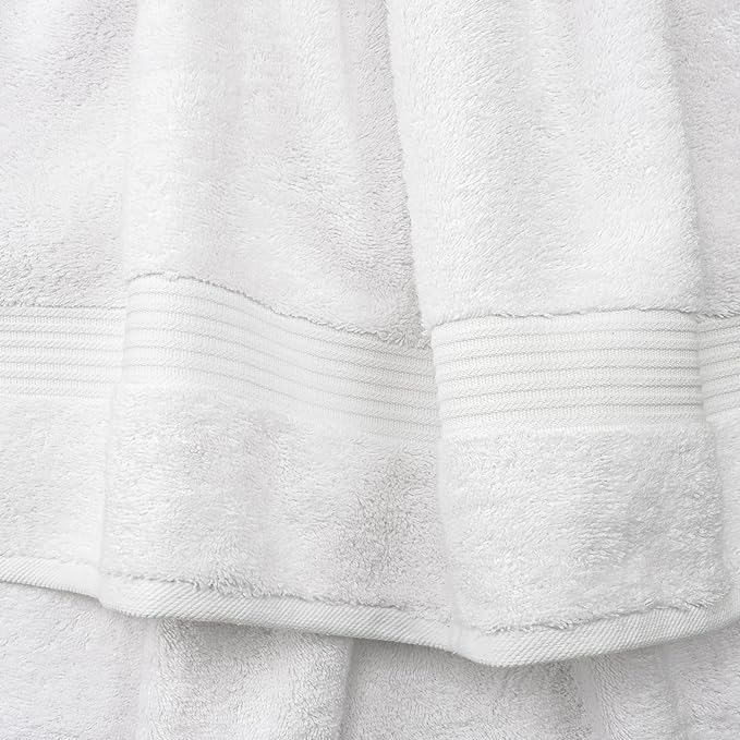 Cotton Paradise 100% Cotton Turkish Towel Set, Soft Absorbent Quick Dry, 6 Piece Towel Set, Snow White