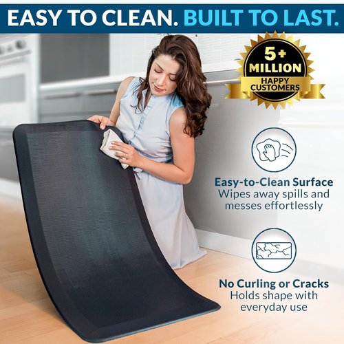 ComfiLife Anti-Fatigue Floor Mat - 3/4 Inch Thick Kitchen & Standing Desk Mat - Durable, Non-Slip, Stain Resistant (20" x 39", Black)