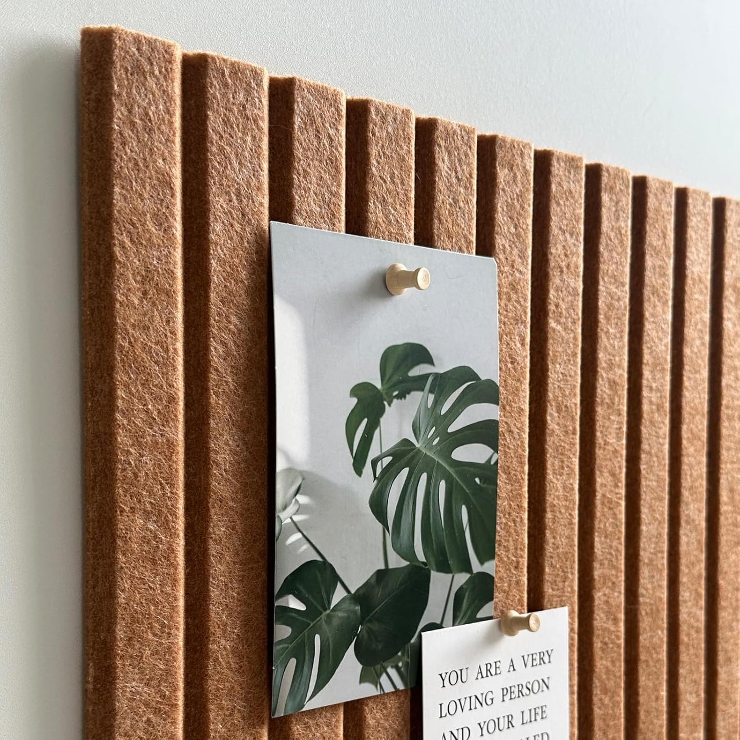 Skiennix Large Cork Board - 8 Pack Felt Wall Tiles with Safe Removable Adhesive Tabs | Burnt Orange
