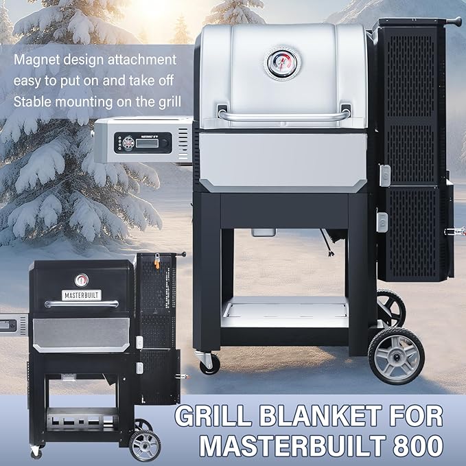 Grill Thermal Insulated Blanket for Masterbuilt Gravity Series 800 Charcoal Grill, fits MB20040221 Gravity Series Grill Smoker Insulation Blanket for Winter Cooking