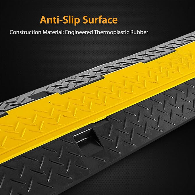 Pyle 40" Cable Wire Protector Cover Ramp Track with Interlocking System & Flip Lid for Indoor Outdoor Floor Extension Cord Safety Concealment
