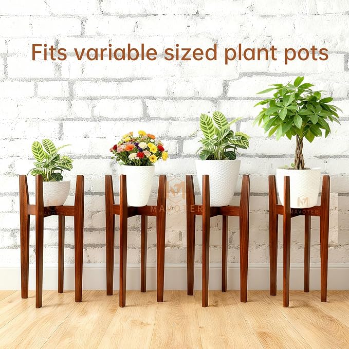 MAVOTER 24" Tall Plant Stand ,Wood Plant Stands Indoor, Mid Century Plant Corner Flower Holder Outdoor Suitable for Plant Pots & Water Dispenser Under 10" (Pot & Plant Not Included)