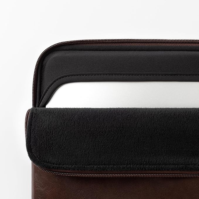 Comfyable Leather Laptop Sleeve Compatible with 16 Inch MacBook Pro M4 2024 & 15 Inch MacBook Air M4 M3 M2 2025, Briarwood