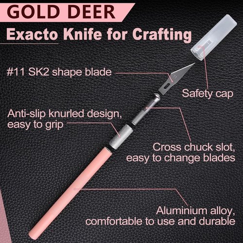 Exacto Knife | Precision Crafting Hobby Knife Kit with A4 Cutting Mat, Steel Ruler & 30 Blades