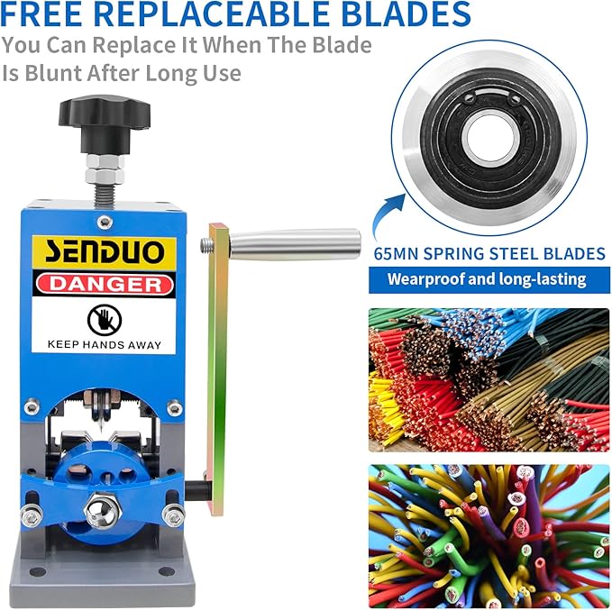 Upgraded Manual Wire Stripper Machine 0.06-1.57in,Cable Stripper Machine for Drill, Wire Stripper Tool With Hand Crank Portable,Wire Stripping Machine For Scrap Copper Recycling