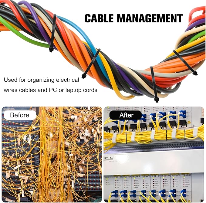 Zip Ties 12 inch ，Heavy Duty Cable Ties with 120 Pounds Tensile Strength，Black Zip Ties，100 Pack, Wire Ties for Indoor and Outdoor Use.