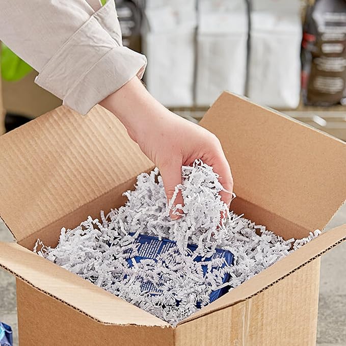Uptotop 4oz Crinkle Cut Paper Shred Filler for Gift Wrapping Basket Filling, Birthday, Christmas, Thanksgiving, Wedding, Mother's Day, White