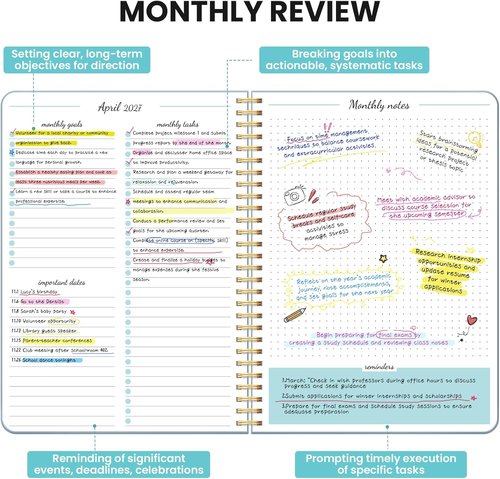 Monthly Planner 2025-2027 | 2-Year Calendar with 24 Months | 7" x 10" | Ideal for School, Office, Home - Blue
