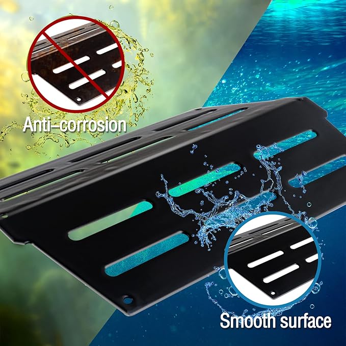 STCNADCR 2 Pack Heat Deflector& 5 Pack Flavorizer Bars Grill Replacement Parts for Weber Genesis 300 Series E310 E320 E330 S310 S320 S330 E-310 E-320 S-310 S-320，Porcelain-enameled