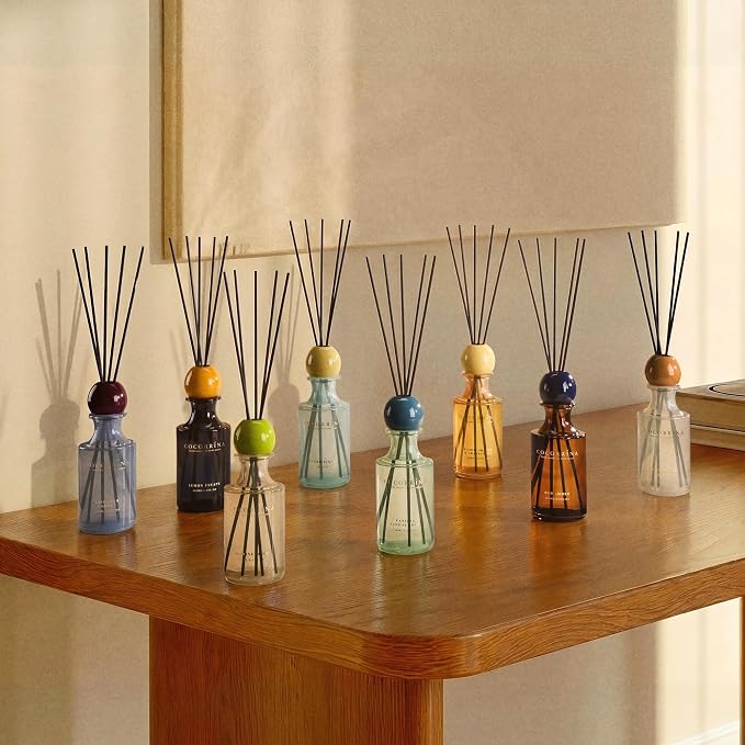 COCORRÍNA Jasmine Mint Reed Diffuser 8.5 oz, Home Fragrance Oil Diffuser with 6 Reed Sticks, Long-Lasting Scent for Bathroom, Bedroom & Home Décor