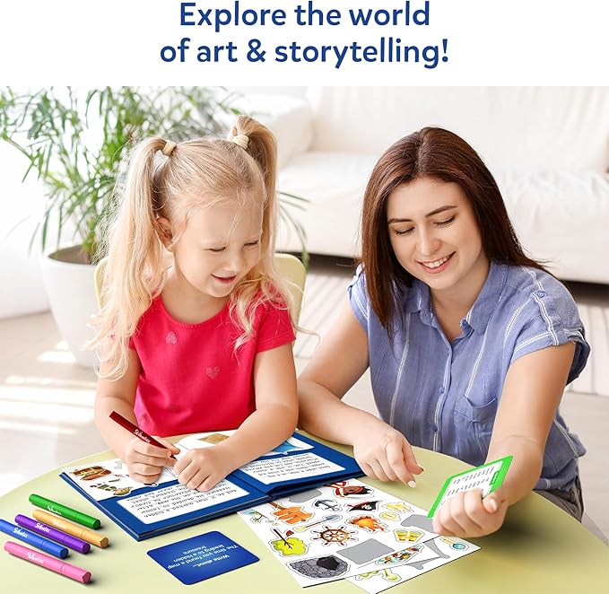 Skillmatics Storybook Art Kit - Create Adventure Stories, DIY Craft & Writing Kit with 300+ Stickers, Scrapbooking & Journal Activity, Gifts for Kids Ages 5, 6, 7, 8, 9, 10