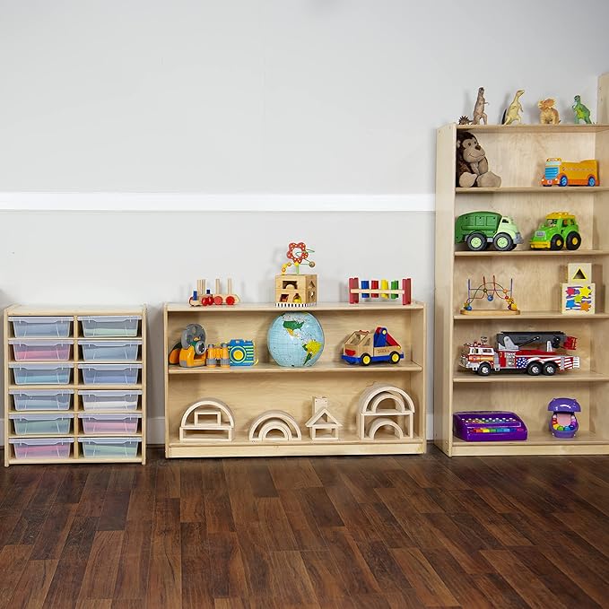 Contender 2 Shelf Bookcase Unit with Adjustable Shelves for Book, Puzzle, Toy Organizer Book Shelves for Kids Room, Montessori Furniture, in Classroom, Preschool, Homeschool