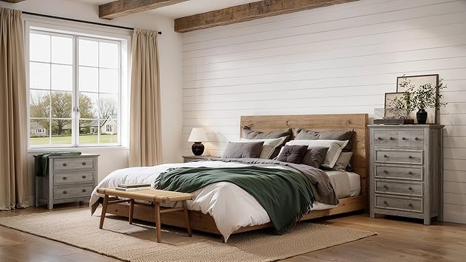 LGHM Dressers for Bedroom with 6 Drawers, 6 Drawer Dresser with Textured Borders, Chest of Drawers Closet Organizers and Storage Clothes - 6" Deep Drawer for Bedroom, Living Room,Gray