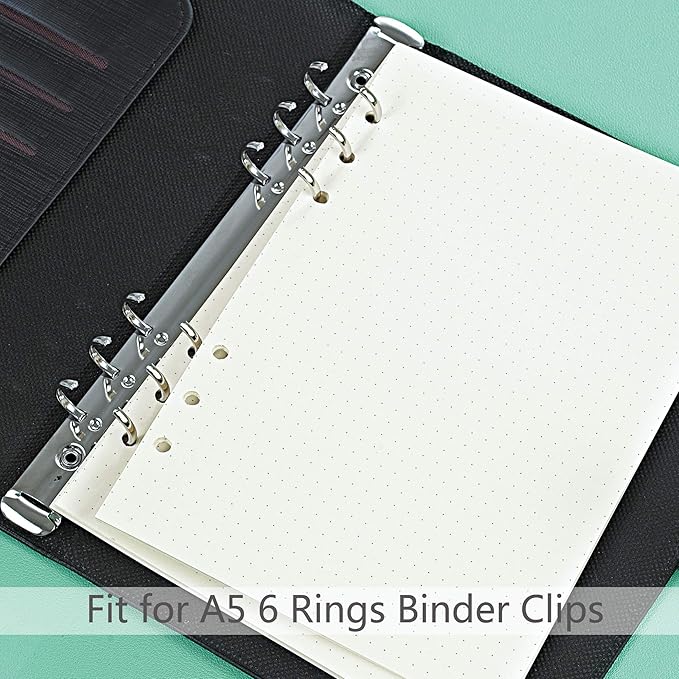 135 Sheets Planner Refill Paper, 210x142mm, Dotted Inserts Paper A5 6 Holes Binder Grid Notepaper for Filofax Bullet Journals Diary