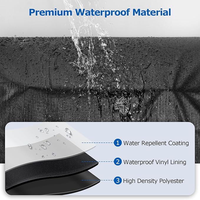 SunPatio Grill Cover for Traeger 22 Series, Heavy Duty Waterproof Wood Pellet Smoker Cover, UV Resistant Full Length BBQ Protector, Compatible with Lil' Tex Grill and More, All Weather Protection