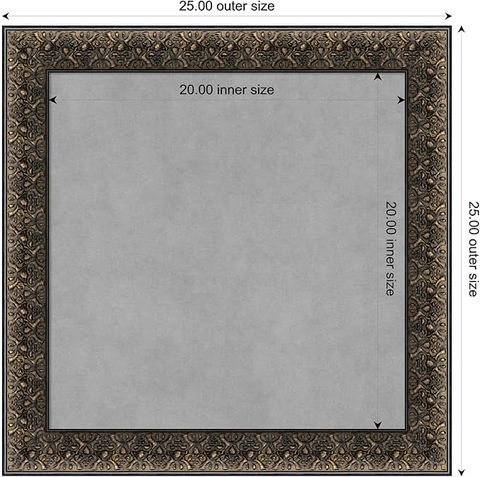 Amanti Art Black Framed Magnetic Board 25x25 Medium Vision Board for use with Magnets, 100% Metal Sheet to Display Items as Office Decor or for Home Organization in mudroom, Kitchen or Kids Room