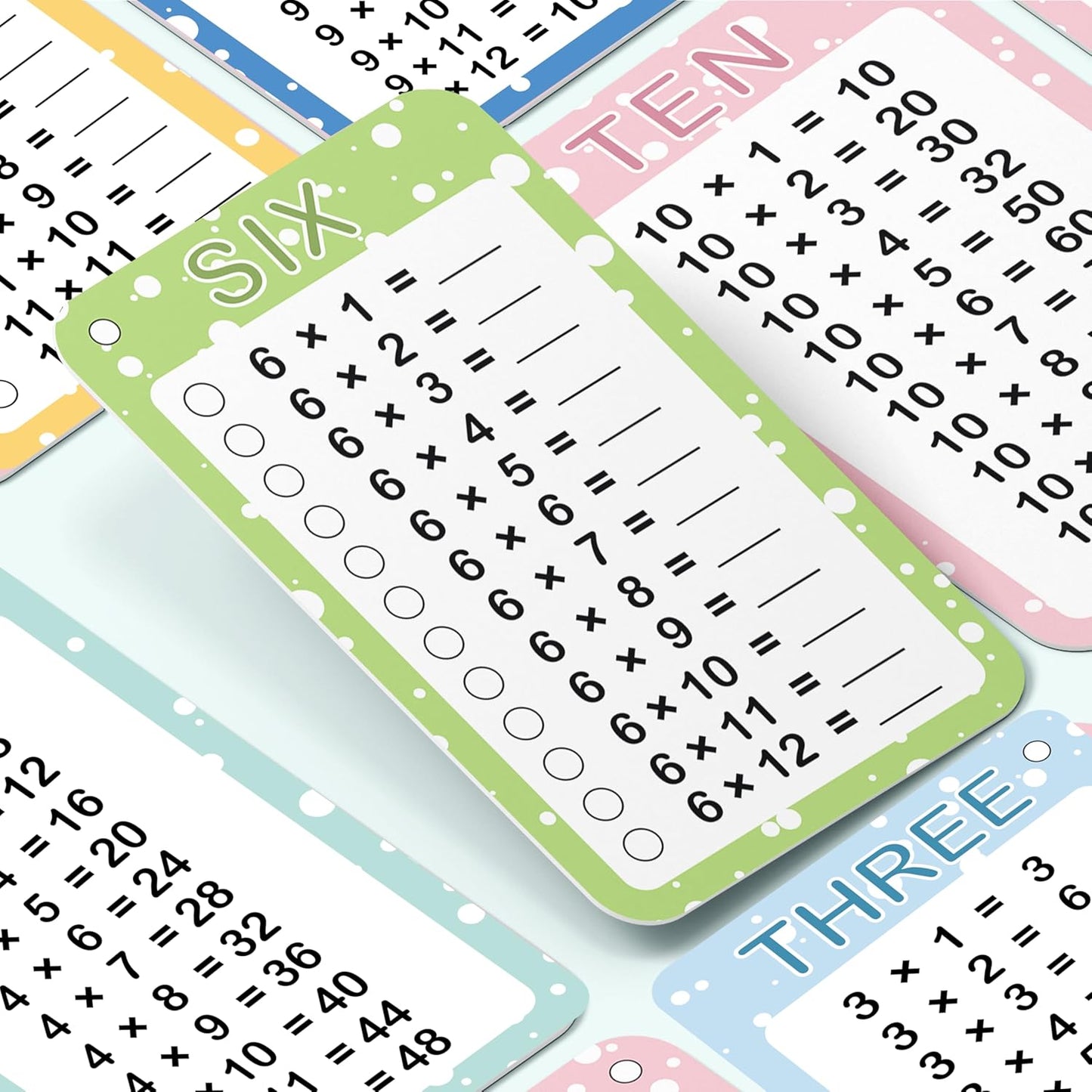 Slapaflife Multiplication Flash Cards - Engaging Times Table Learning Tool | 13 Pcs with Markers & Rings for Grades 1-3