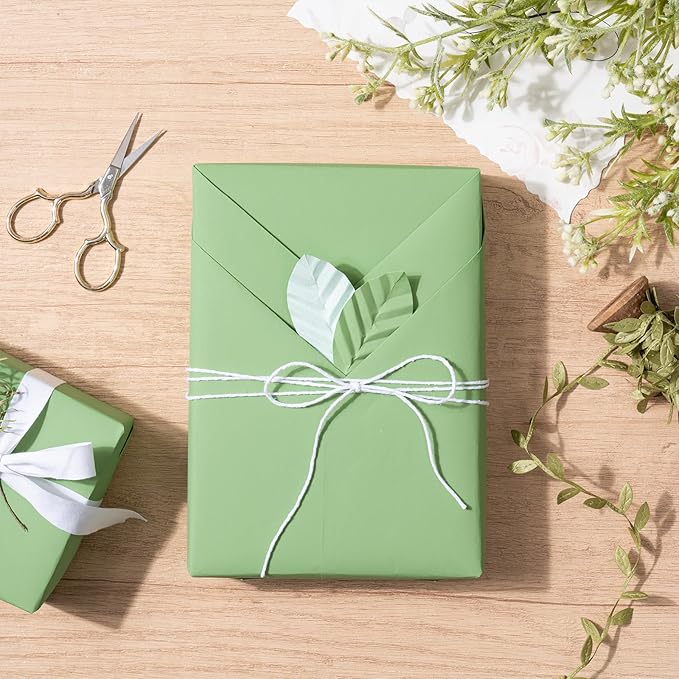RUSPEPA 30"x 393"(32.8') Dark Green Kraft Wrapping Paper Large Jumbo Roll, Recyclable Green Art Gift Wrap Paper for Christmas Gift Wrapping, Table Covering, Art & Craft Supplies, Bouquet Flower, 80GSM