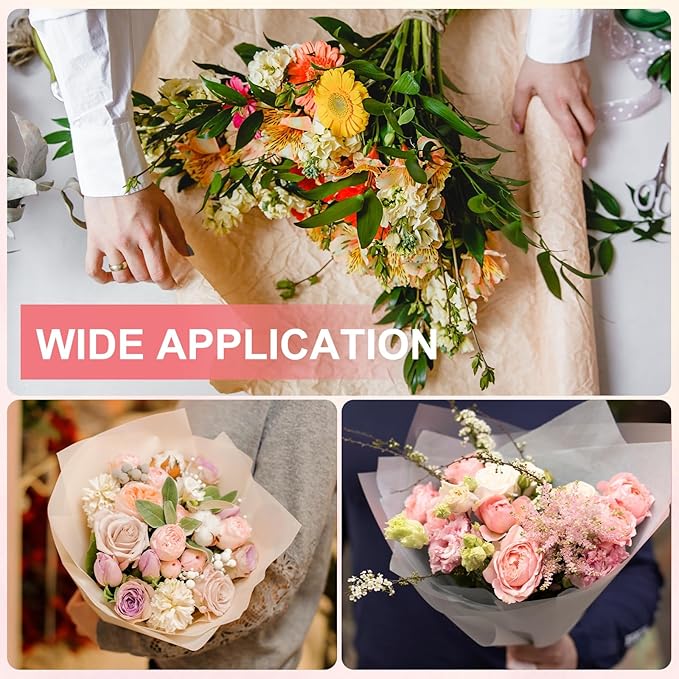 YELARXI Flower Wrapping Paper, Cotton Wrapping Flower Paper, Non-Woven Waterproof Floral Bouquet Wraps - Fitting for (Florist Supplies/Gift) 11.8 x 11.8 Inch & 38 Pack & Gray