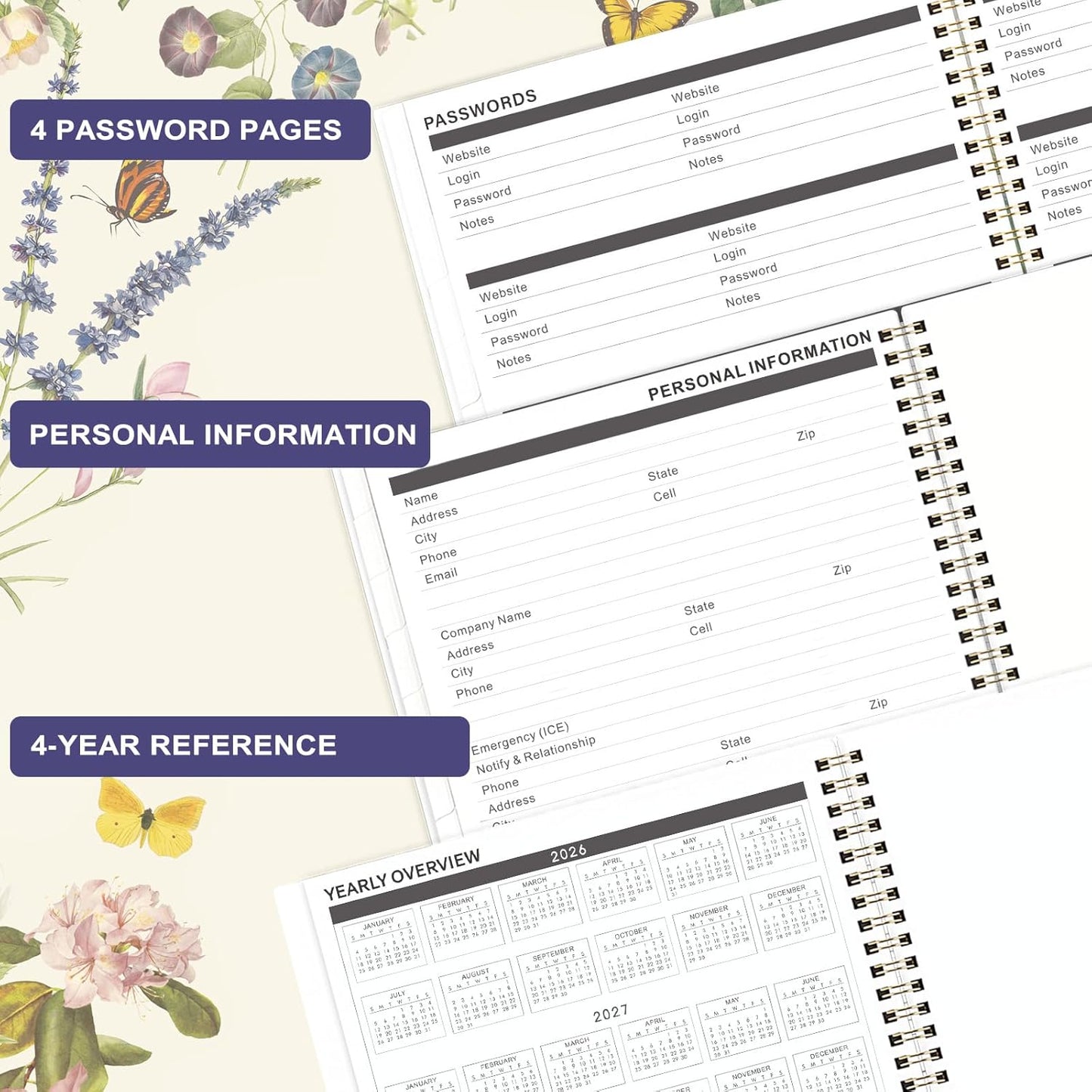 2026-2029 Monthly Planner | 3-Year Calendar with Tabs, Pocket Size, 8.5'' x 11''