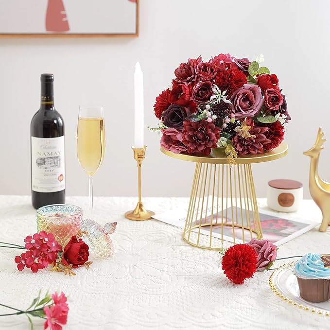 Artificial Flowers Combo, Fake Flowers for DIY Tables Centerpieces Baby Shower Bridal Shower Wedding Bouquet Arrangements Party Candle Holder Cake Decor Flower Home Decorations