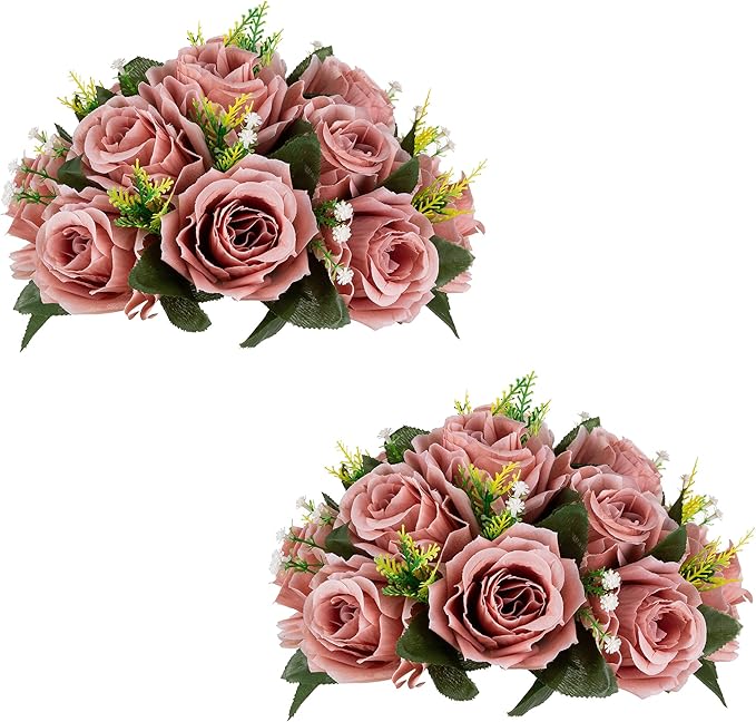 Flower Centerpieces for Wedding Tables: Wedding Table Decorations Dusty Rose Flower Balls Centerpieces for Engagement Cerebration Party Center Pieces 2 Packs