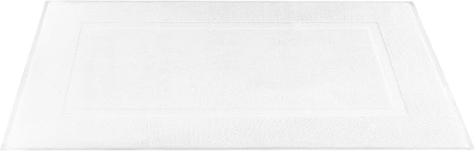 Cotton Paradise 100% Cotton Turkish Bathmat Set, Soft Absorbent Quick Dry, 2 Piece 20x34 Bathmat Floor Set, Snow White