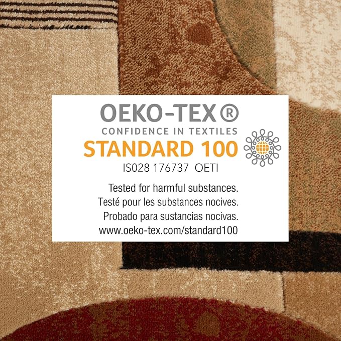 Home Dynamix Tribeca Jasmine Modern Area Rug, Abstract Brown/Red, 39"x55"