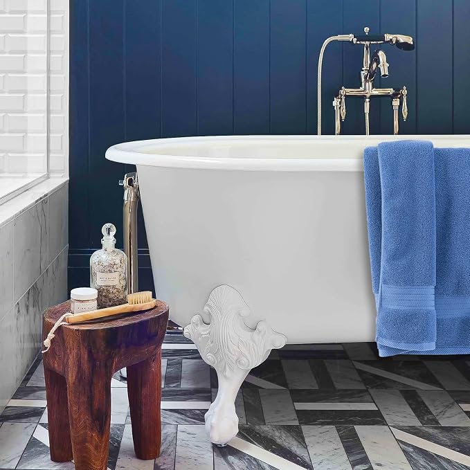 COZYART Denim Blue Bath Towel Set, Turkish Cotton Hotel Large Towel Bulk for Bathroom, Thick Bathroom Sets of 6 with 2 Bath Towels, 2 Hand Towels, 2 Washcloths, 650 GSM