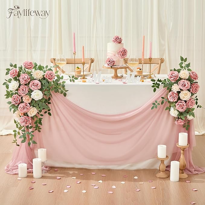 20PCS Artificial Dusty Pink Roses, 3.9'' Silk Flower Head Fake Dusty Pink Rose with Long Stems, Realistic Faux Roses Bouquet for Mother's Day DIY Wedding Home Party Office Decoration