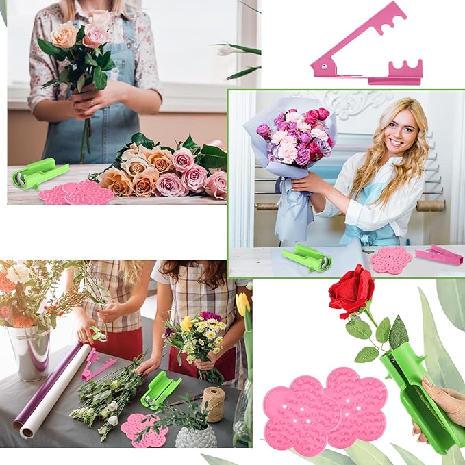 Lasnten 4 Pcs Rose Thorn Stripper Tool Thorn Remover Rose Cleaner Tool to Remove Leafs Thorns for Christmas Wedding Home Flower Shop DIY Florist Gardening Making Floral Arrangement(Pink)
