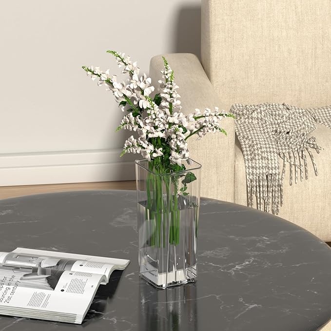 6 Pack 9.25 Inch Tall Flowers Vase, Clear Acrylic Bud Vase for Wedding Decorations, Home Decor, Housewarming Gift
