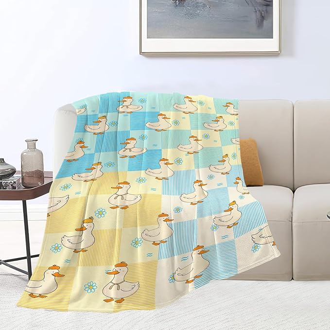 Funny Duck Blanket Cute Duck Throw Blanket Soft Cozy Fleece Fuzzy Stuffed Plush Flannel Gifts for Girls Women Boys Kids Adults 50"X60"