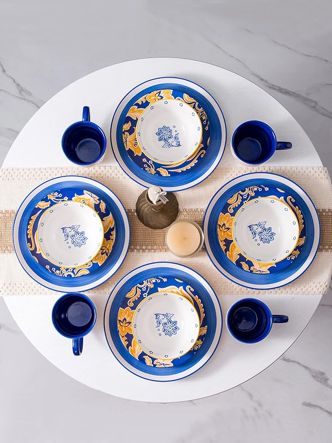 Plates and Bowls Sets Ceramic Dinnerware Sets Plate Set Porcelain Dishes Set for 4 Dinner Plates
