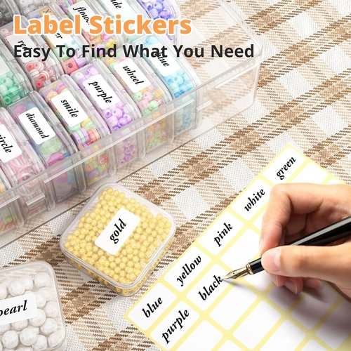 Mathtoxyz Bead Organizer Box - 31Pcs Mini Clear Storage Containers for DIY Jewelry Craft & Bracelet Making